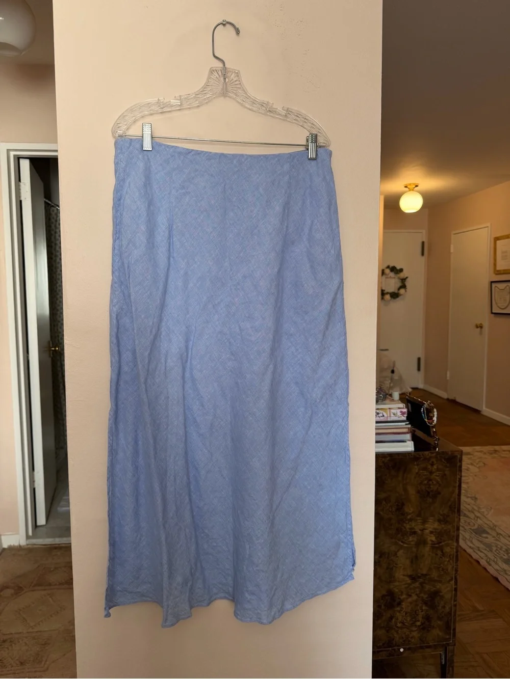 Jcrew Linen Midi Skirt